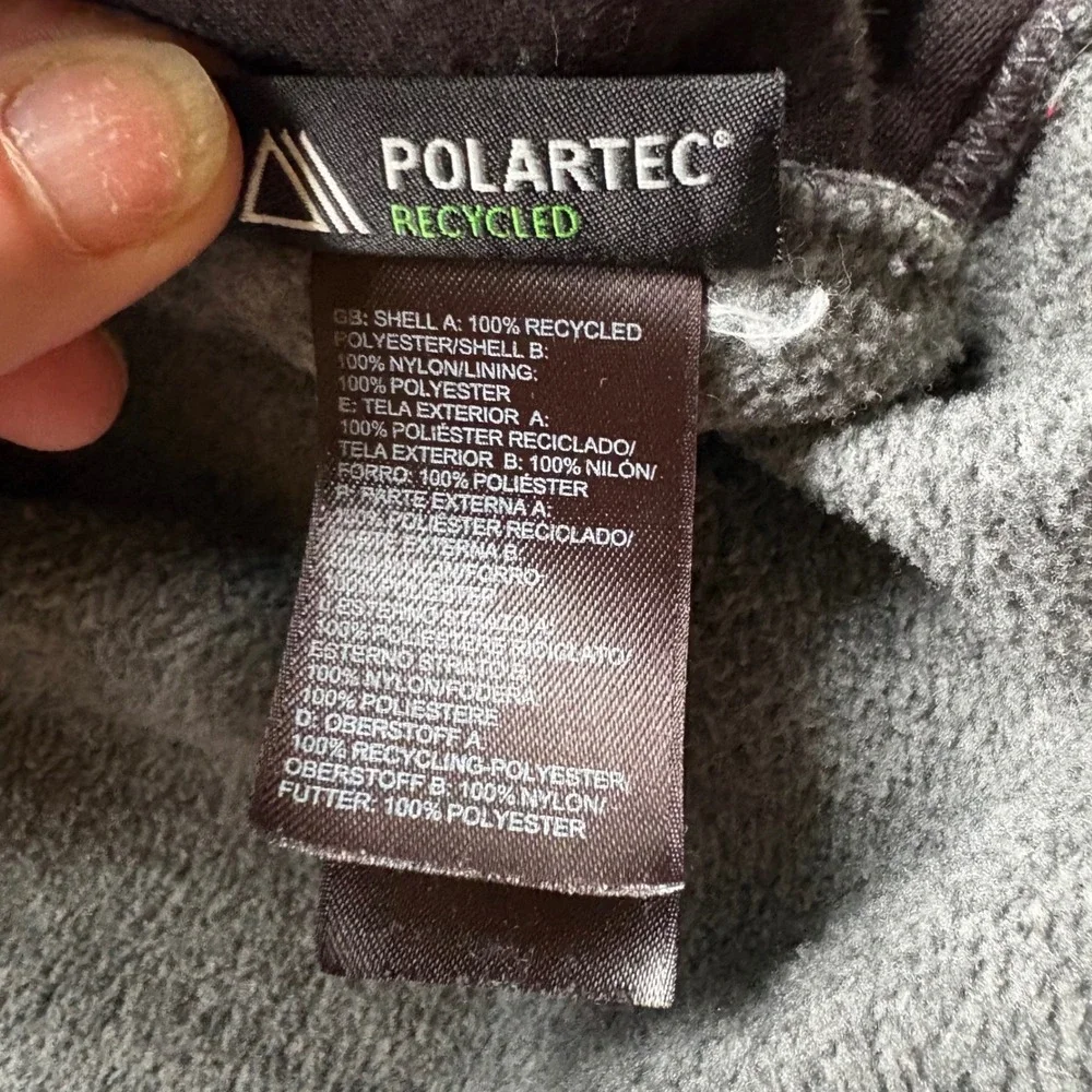 The North Face Denali Polartec Fleece Jacket Mens Small Gray Black Full Zip S/P